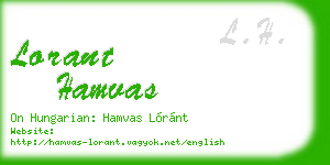 lorant hamvas business card